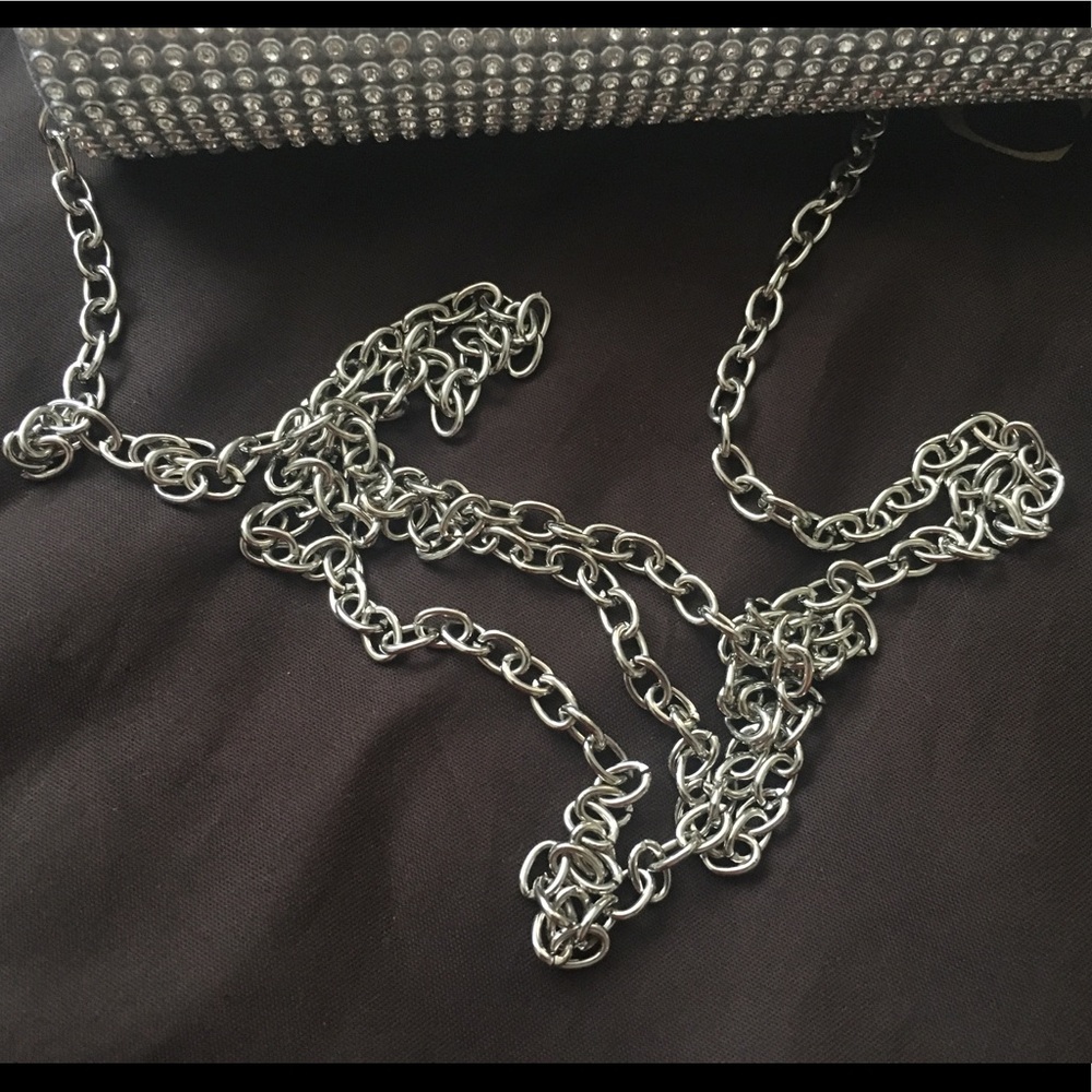 Silver crystal studded clutch - Picture 6 of 8
